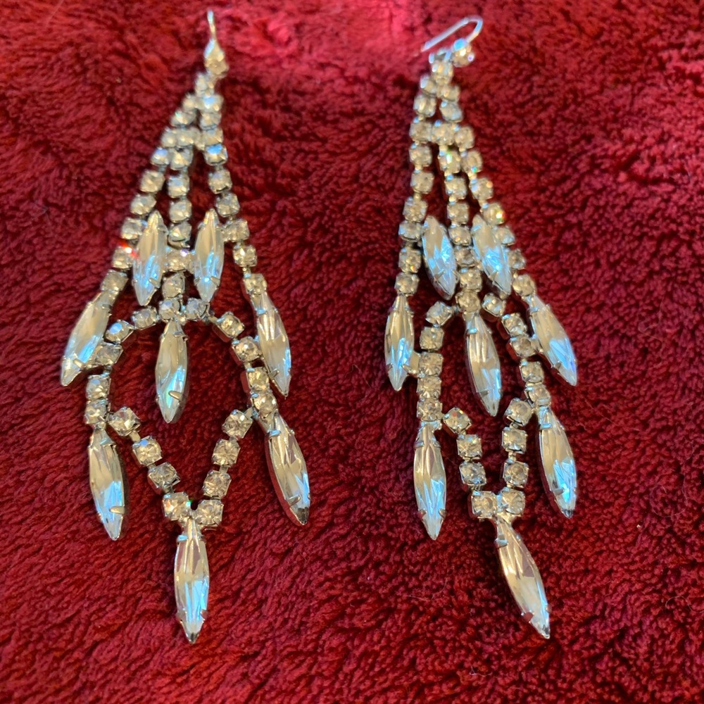 Antique rhinestone drop earrings